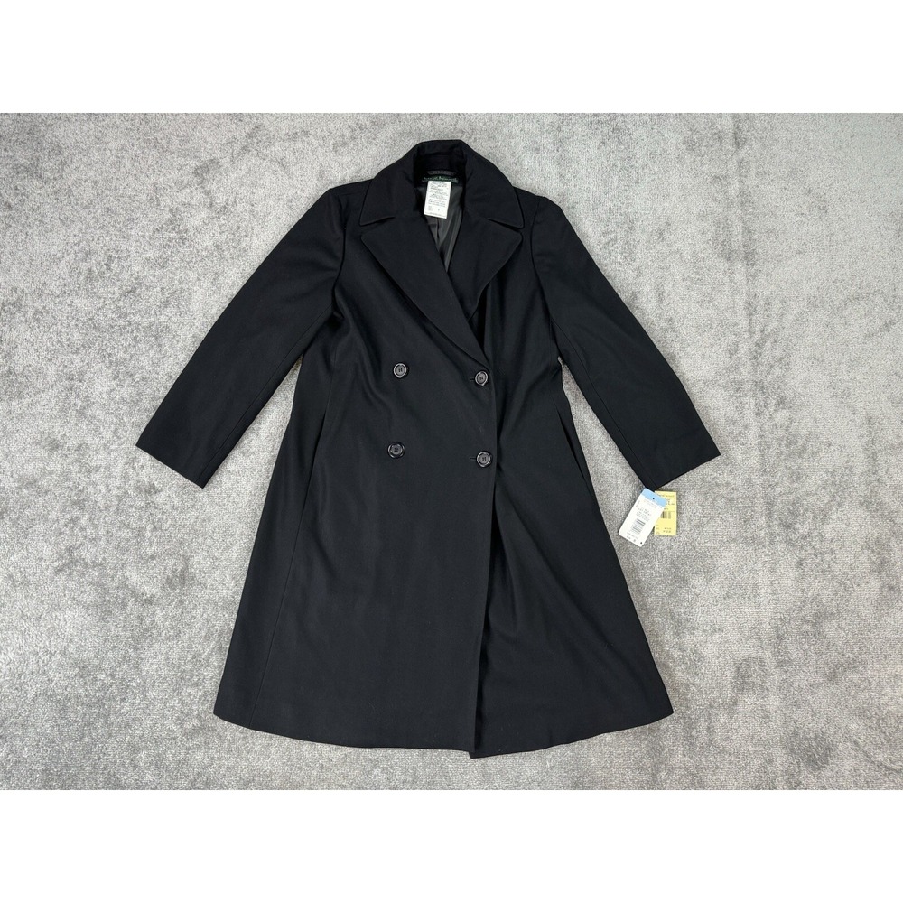 NWT Harve Benard Jacket Womens 8 Black Wool Blend Evening Pea Overcoat $102